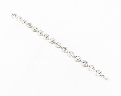 925 Sterling Silver  Shiny Cutout Infinity Love Heart Chain Bracelet  BT4735