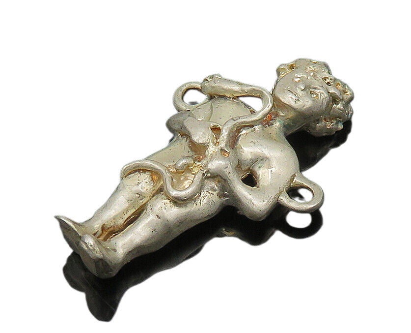 925 Sterling Silver  Vintage Sculpted Adam Biblical Figure Pendant  PT15544