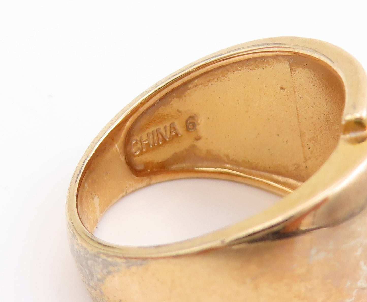 925 Sterling Silver Vintage Ring Gold Plated Minimalist Dome Band  Sz 6  RG33827
