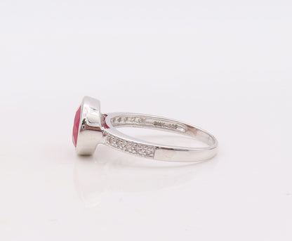925 Sterling Silver Vintage Ring Stackable Diamonds & Gemstone  Sz 7.5  RG29903