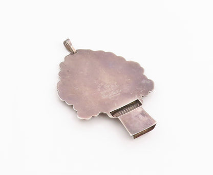 925 Sterling Silver Vintage Pendant REED & BARTON Lucky Clover Whistle  PT26018