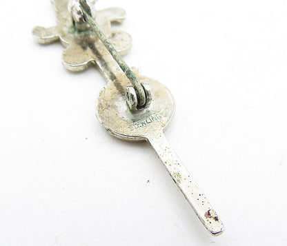 925 Sterling Silver  Vintage Petite Shiny Sword Motif Brooch Pin  BP1976