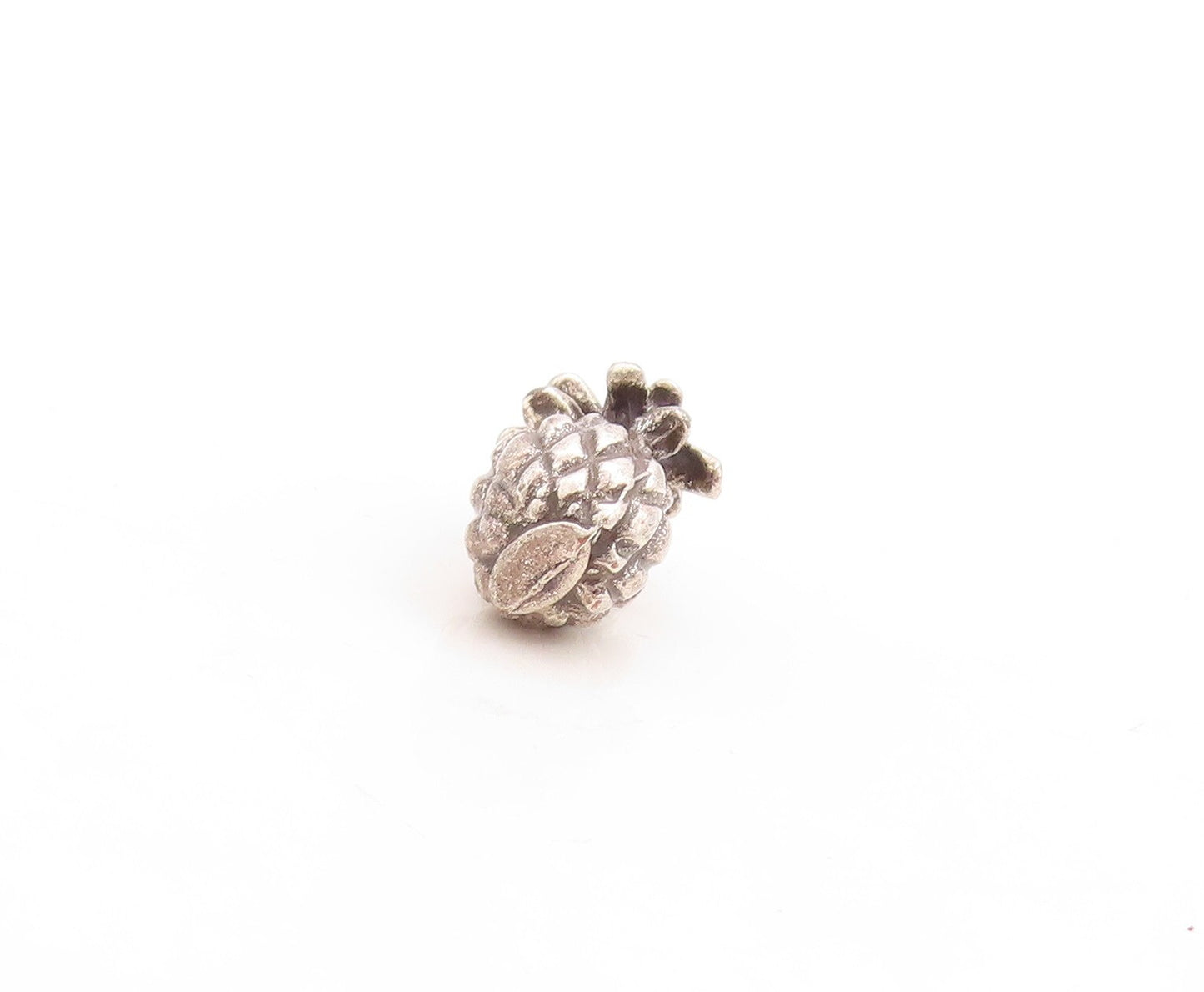 925 Sterling Silver Vintage Pendant Dark Tone 3D Carved Pineapple Charm  PT23741