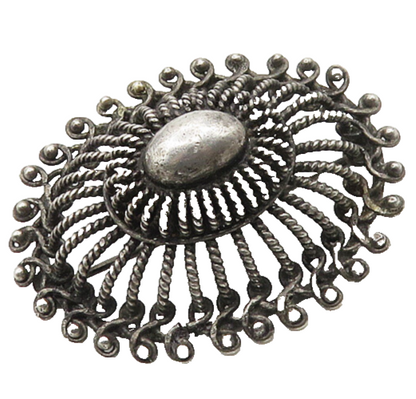 TOPAZIO PORTUGAL 925 Silver  Vintage Twist Dome Design Brooch Pin  BP7063