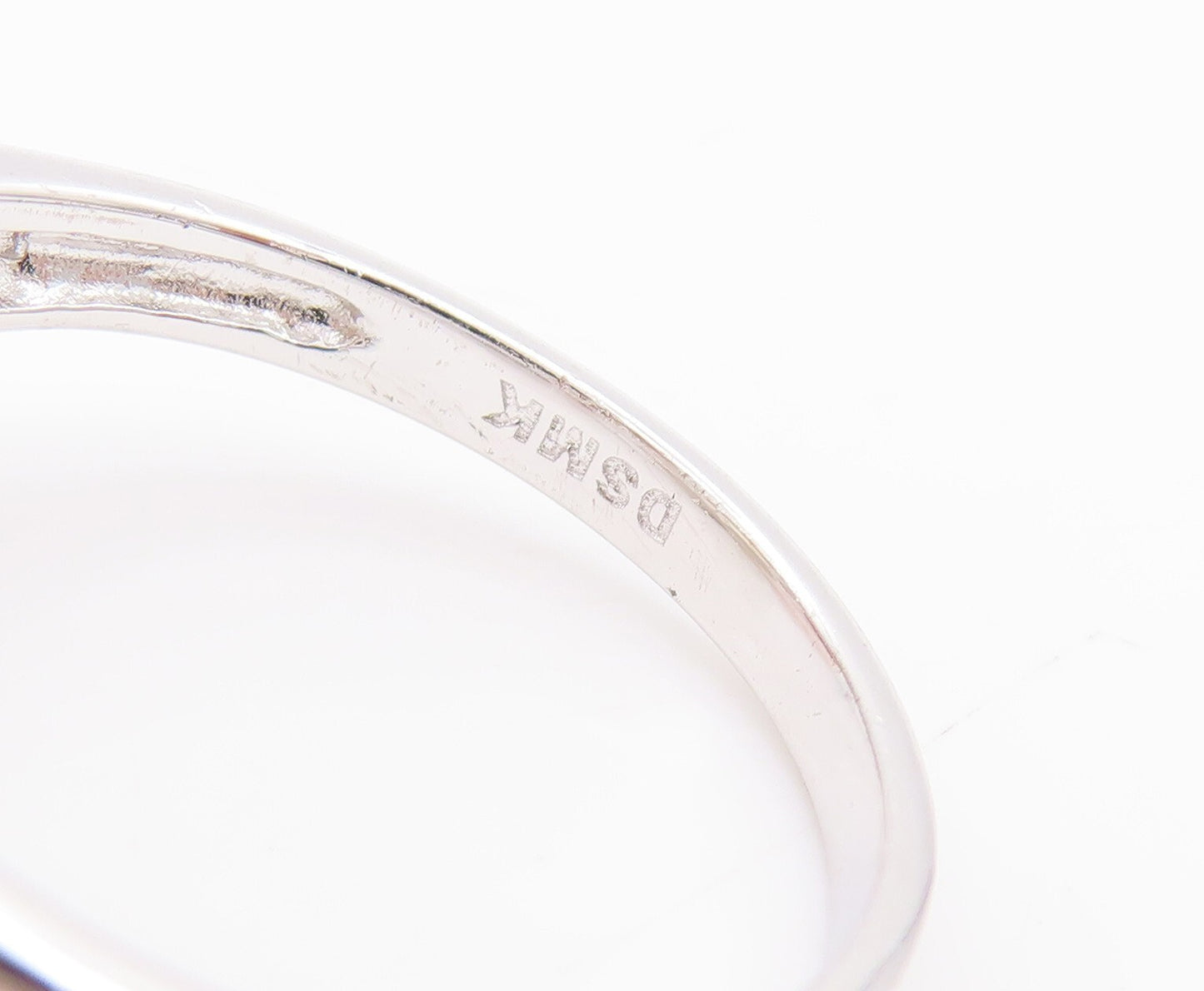 925 Sterling Silver Vintage Ring Minimalist Triangle Cut Citrine  Sz 7  RG29214