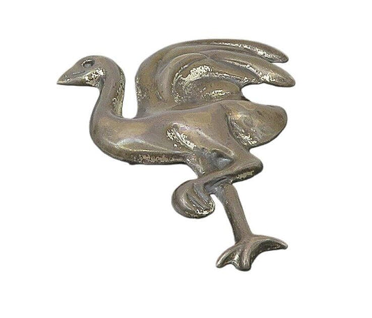 MEXICO 925 Sterling Silver  Vintage Antique Flamingo Motif Brooch Pin  BP8813