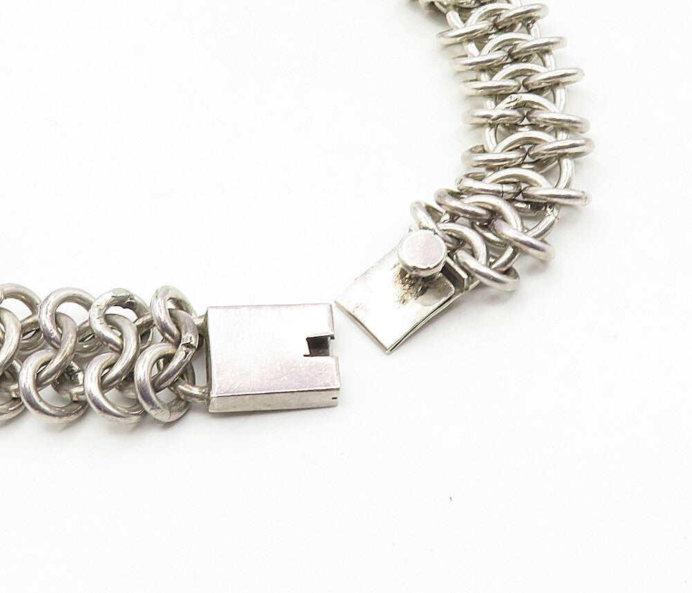 MEXICO 925 Sterling Silver  Vintage Minimalist Chunky Chain Necklace  NE1767