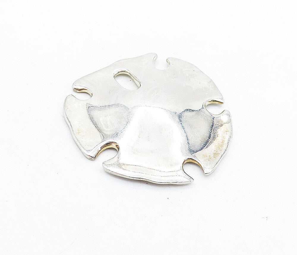 RLM STUDIO 925 Silver  Vintage Shiny Shield Shape Sand Dollar Pendant  PT4487