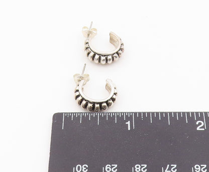 925 Sterling Silver Vintage Earrings ESPO Chunky Ribbed Crescent Studs  EG14472