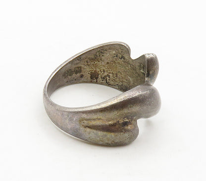 MEXICO 925 Sterling Silver  Vintage Dark Tone Smooth Band Ring Sz 7.5  RG15857
