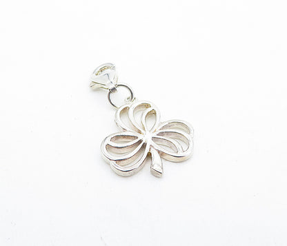 SOLVAR 925 Sterling Silver  Vintage Petite Shiny 3Leaf Clover Pendant  PT3185