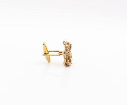 925 Sterling Silver Vintage Cufflinks ISRAEL Gold Plated Brutalist  TR3749