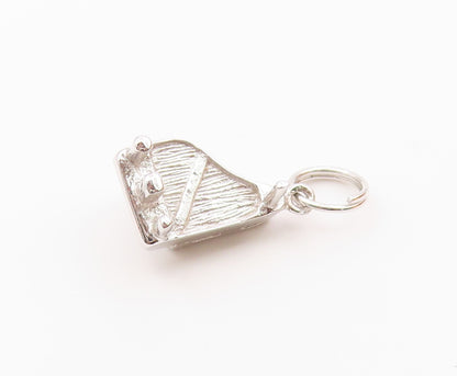 925 Sterling Silver  Vintage Shiny Grand Piano Musician Motif Pendant  PT18819
