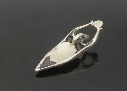 925 Sterling Silver  Vintage Moonstone Modernist Figure Pendant  PT18136