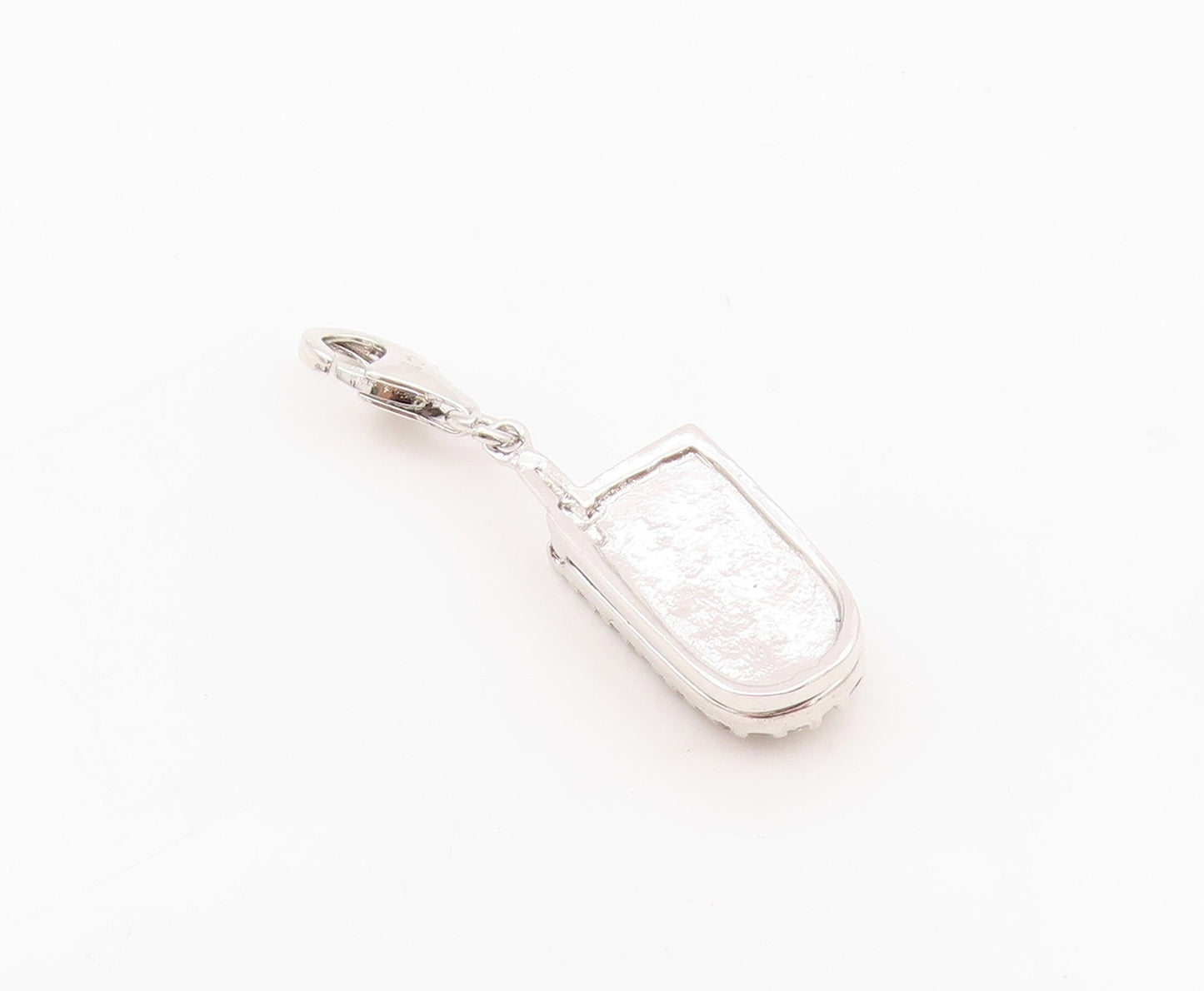 925 Sterling Silver Vintage Pendant Antique CZ Flip Cell Phone OPENS  PT24309