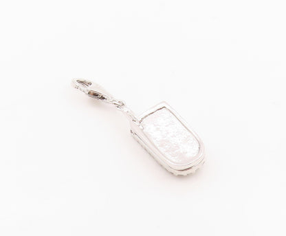 925 Sterling Silver Vintage Pendant Antique CZ Flip Cell Phone OPENS  PT24309
