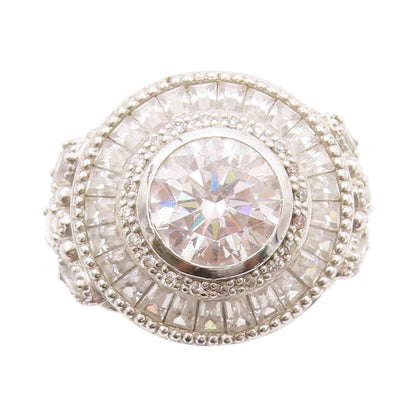 925 Sterling Silver Vintage Ring MICHAEL VALITUTTI Multi Cut CZ  Sz 6.5  RG32971