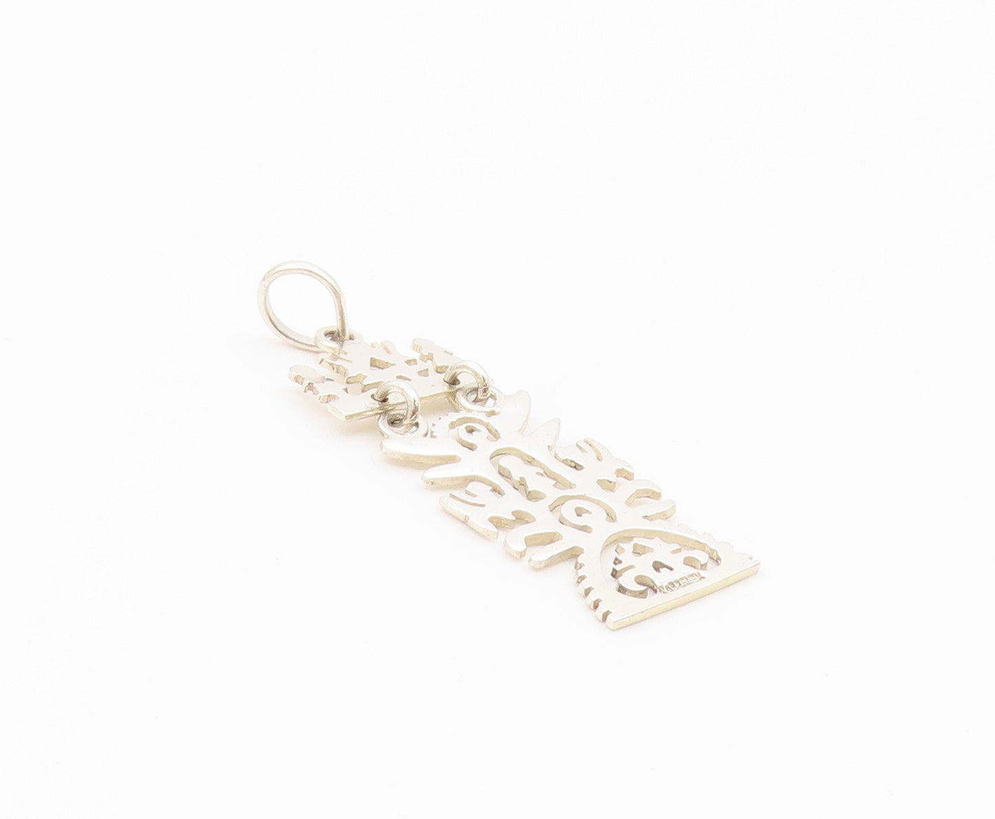 925 Sterling Silver  Vintage Human Figures Cutout Scenery Pendant  PT21232