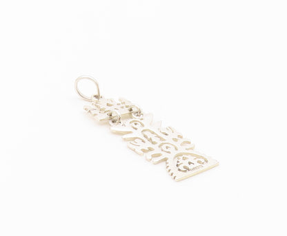 925 Sterling Silver  Vintage Human Figures Cutout Scenery Pendant  PT21232