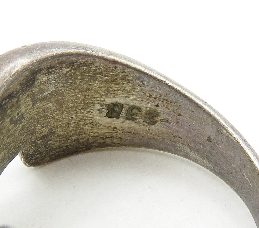 MEXICO 925 Sterling Silver  Vintage Dark Tone Smooth Band Ring Sz 7.5  RG15857