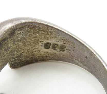 MEXICO 925 Sterling Silver  Vintage Dark Tone Smooth Band Ring Sz 7.5  RG15857