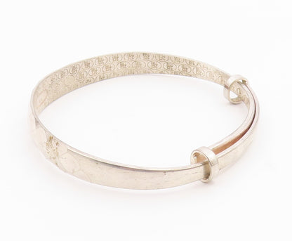 CHINESE 925 Silver  Vintage Diamond Pattern Hidden Message Bracelet  BT9363