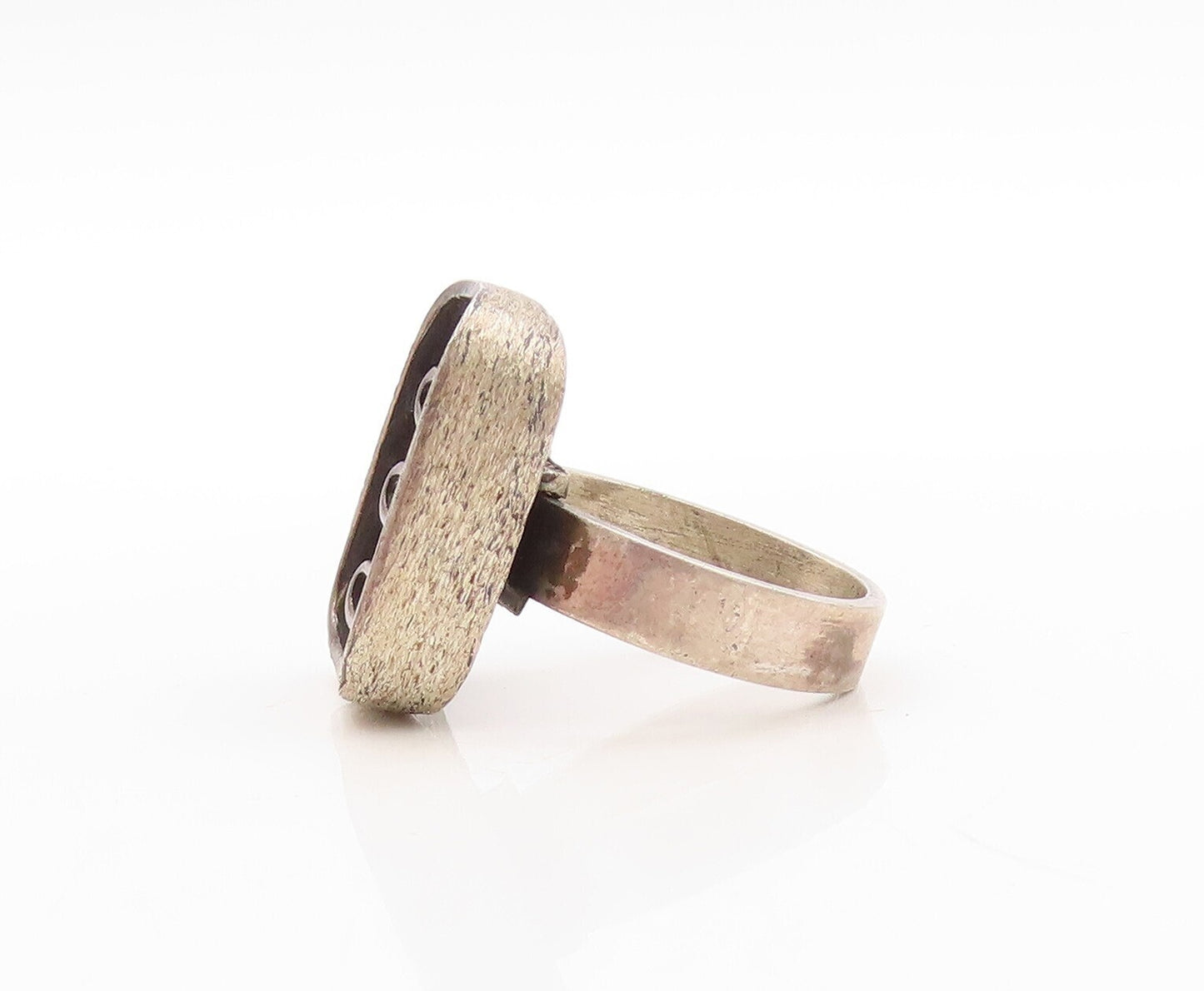 925 Sterling Silver Vintage Ring ISRAEL Dark Tone Cutout Snake  Sz 8.5  RG31412