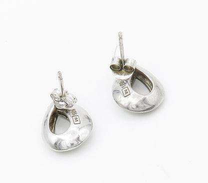 925 Sterling Silver  Petite Shiny Open Ribbon Motif Drop Earrings  EG8528