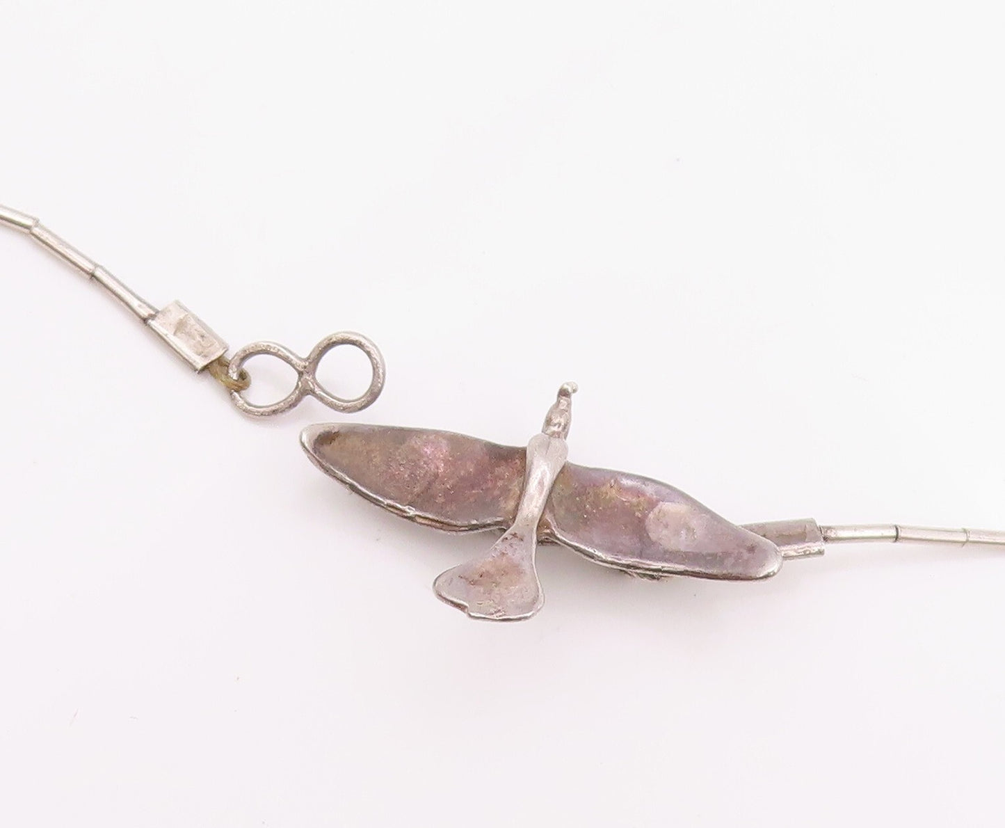 Solid Silver Vintage Necklace Designer Dark Tone Animal Kingdom  NE4460
