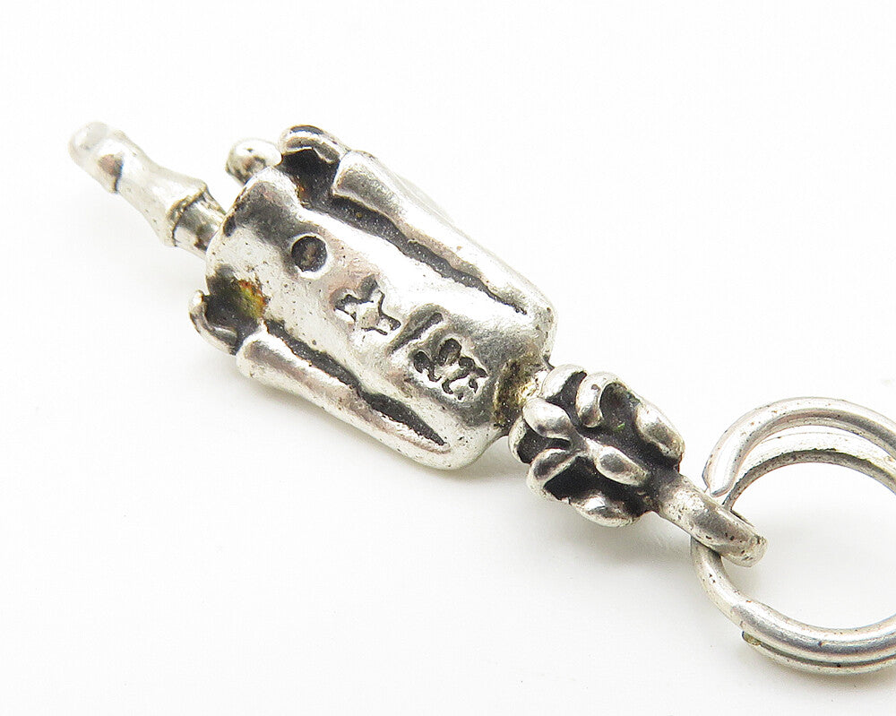 925 Sterling Silver  Vintage Shiny Petite Dancing Woman Drop Pendant  PT8744
