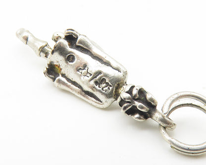 925 Sterling Silver  Vintage Shiny Petite Dancing Woman Drop Pendant  PT8744