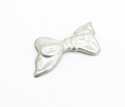 MEXICO 925 Sterling Silver  Vintage Bow Tied Ribbon Motif Brooch Pin  BP2502