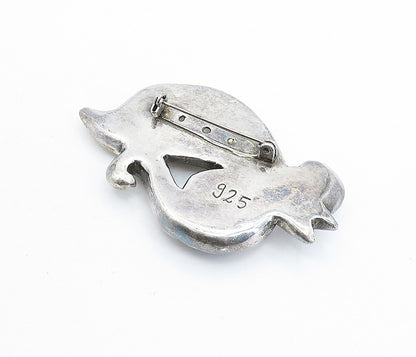 925 Sterling Silver  Vintage Shiny Sculpted Swirl Design Brooch Pin  BP2196