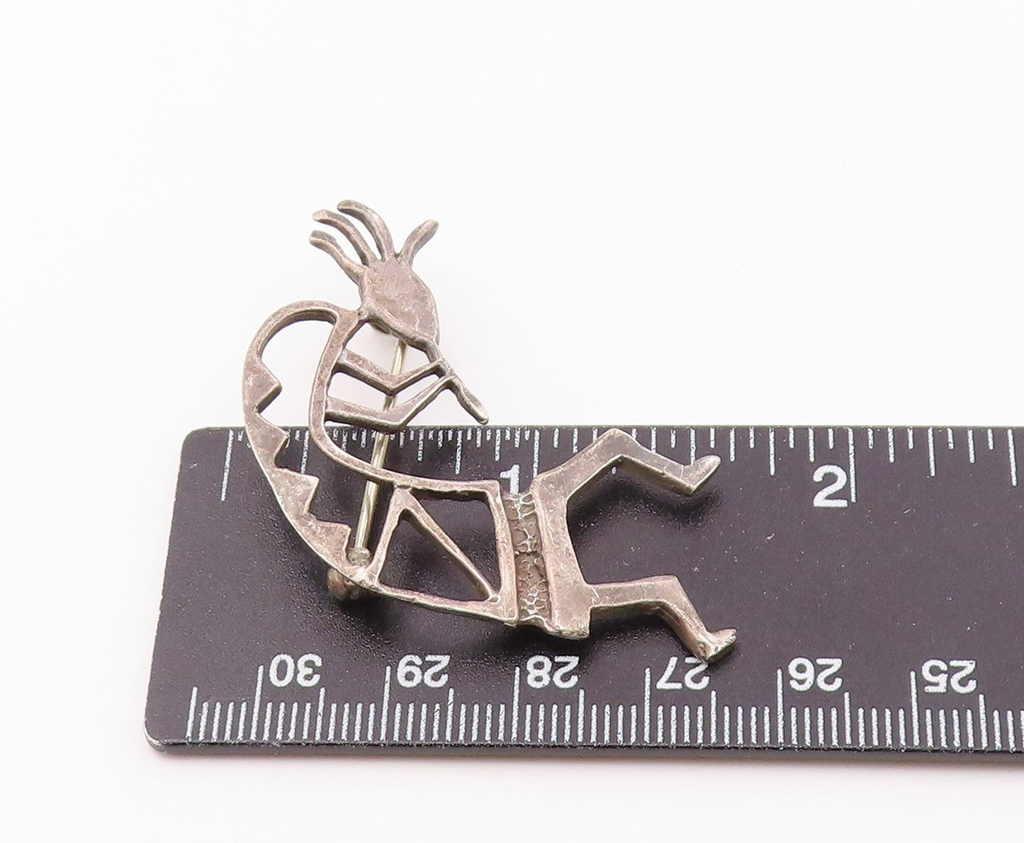 SOUTHWESTERN 925 Silver Vintage Kokopelli Dancer Outline Brooch Pin BP9533