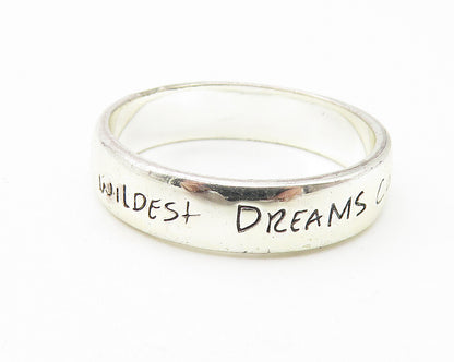 925 Sterling Silver  Shiny May Your Dreams Come True Band Ring Sz 8  RG10904