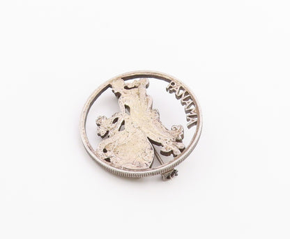 925 Sterling Silver  Vintage Panama Goddess Cutout Brooch Pin  BP10050