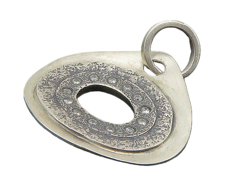 SILPADA 925 Sterling Silver  Vintage White Topaz Open Circle Pendant  PT19773
