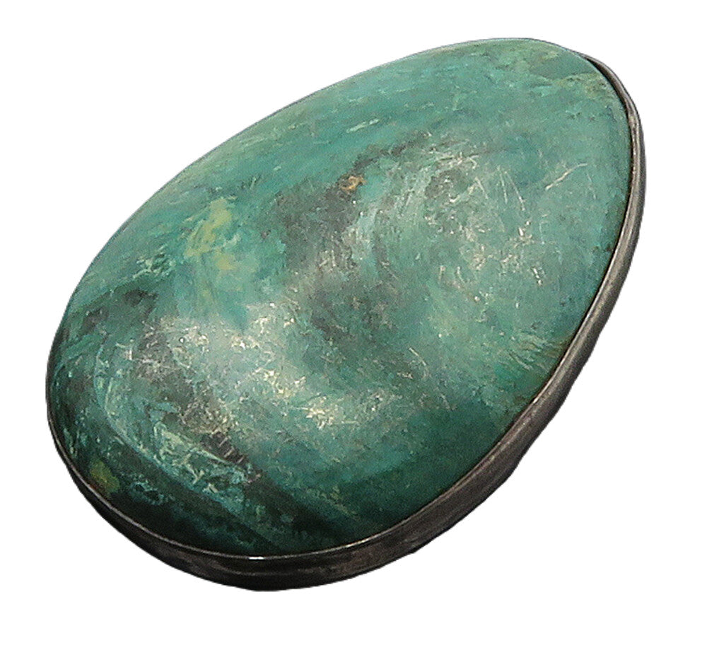 ISRAEL 925 Sterling Silver  Vintage Cabochon Eilat Stone Brooch Pin  BP5926