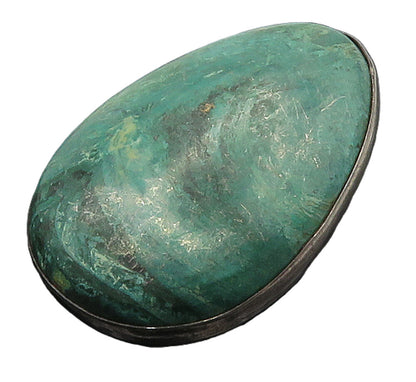 ISRAEL 925 Sterling Silver  Vintage Cabochon Eilat Stone Brooch Pin  BP5926