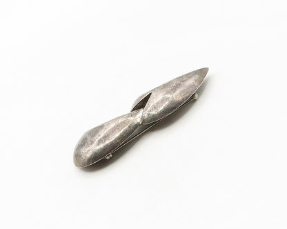 CHARLES KYRPELL 925 Silver  Vintage Dark Tone Modernist Brooch Pin  BP6750