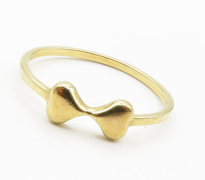 AVON 925 Sterling Silver  Shiny Gold Plated Bow Tie Band Ring Sz 11  RG15071