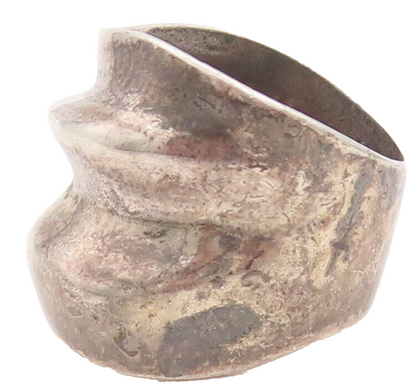 925 Sterling Silver Vintage Ring Modernist Neck Muffler Shape Sz 5.5  RG27729