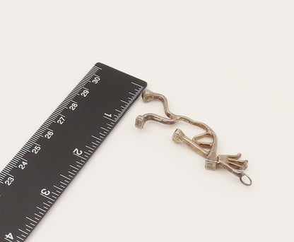 925 Sterling Silver  Vintage Kokopelli Dancer Outline Pendant  PT21942