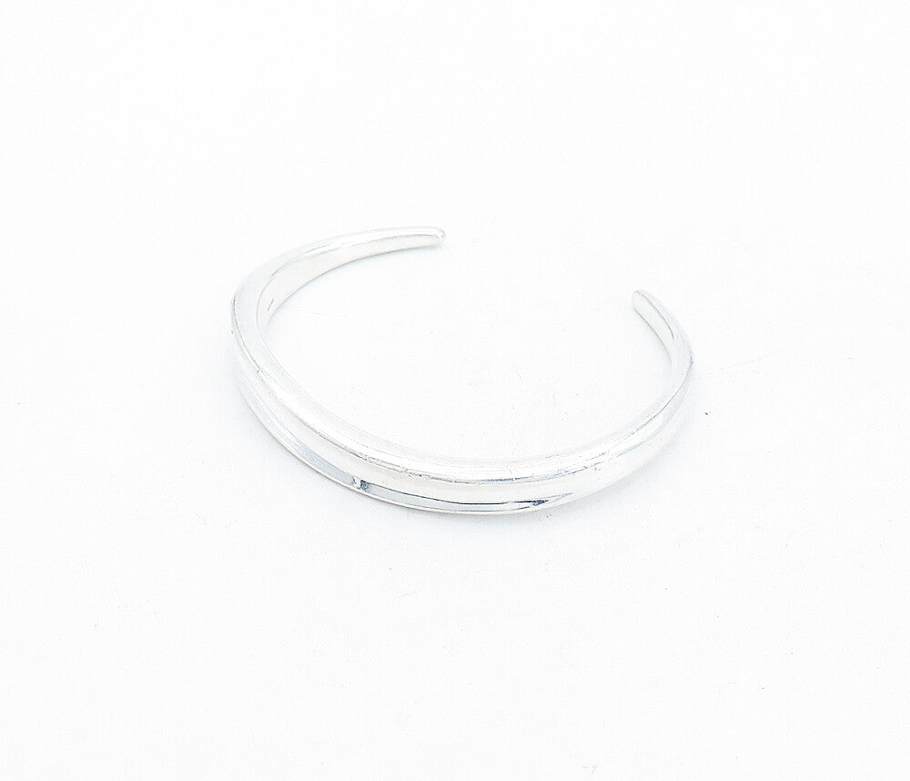 RLM STUDIO 925 Silver  Vintage Shiny Minimalist Concave Cuff Bracelet  BT1544