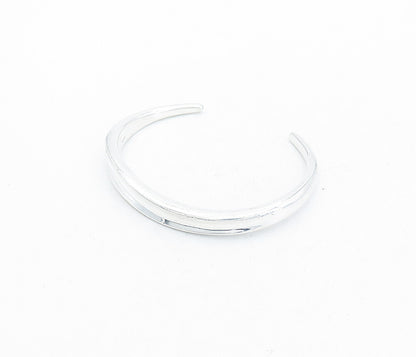 RLM STUDIO 925 Silver  Vintage Shiny Minimalist Concave Cuff Bracelet  BT1544