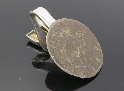 ROBBINS & CO. 925 Sterling Silver  Vintage Antique Oxidized Tie Clip  TR1396