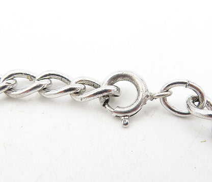 925 Silver  Vintage Antique Carnelian Eye Of Horus Charm Bracelet  BT3843