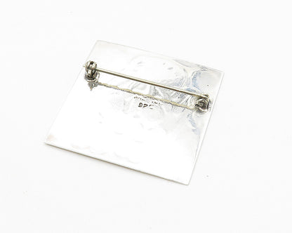 MEXICO 925 Sterling Silver  Vintage Etched Kids In The Rain Brooch Pin  BP4180