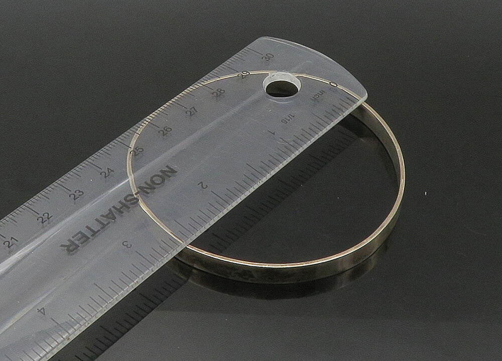SJ IRELAND 925 Silver  Vintage Stamped Pattern Round Bangle Bracelet  BT8804