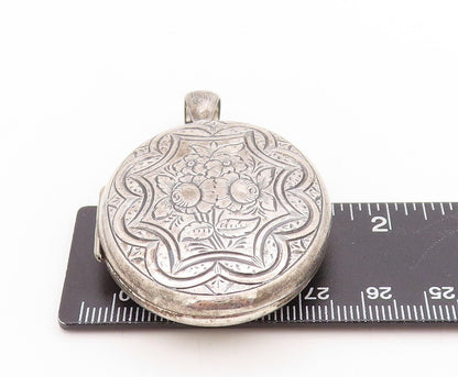 925 Sterling Silver Vintage Pendant DANECRAFT Antique Carved Locket OPEN PT23636